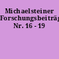 Michaelsteiner Forschungsbeiträge, Nr. 16 - 19
