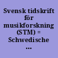 Svensk tidskrift för musikforskning (STM) = Schwedische Zeitschrift für Musikforschung