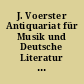 J. Voerster Antiquariat für Musik und Deutsche Literatur <Stuttgart>: Antiquariatskatalog