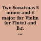 Two Sonatinas E minor and E major for Violin (or Flute) and B.c. : Nr. 1 and 6 from Neue Sonatinen (Hamburg, 1730/1)
