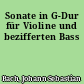 Sonate in G-Dur für Violine und bezifferten Bass