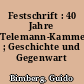 Festschrift : 40 Jahre Telemann-Kammerorchester ; Geschichte und Gegenwart 1952-1992