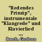 "Redendes Prinzip", instrumentale "Klangrede" und Klavierlied im Schaffen Carl Philipp Emanuel Bachs
