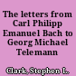The letters from Carl Philipp Emanuel Bach to Georg Michael Telemann