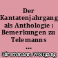 Der Kantatenjahrgang als Anthologie : Bemerkungen zu Telemanns kirchenmusikalischer Praxis in Hamburg