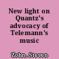 New light on Quantz's advocacy of Telemann's music